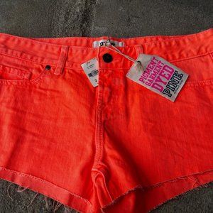 Neon Pink Victoria Secret PINK Size 2 Distressed Denim shorts brand new with tag